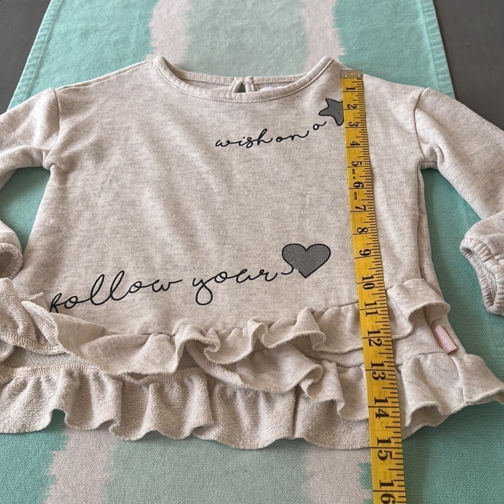 BCBGirls Wish On A Star Ruffle Hem Graphic Sweatshirt Top 3T - Picture 9 of 9